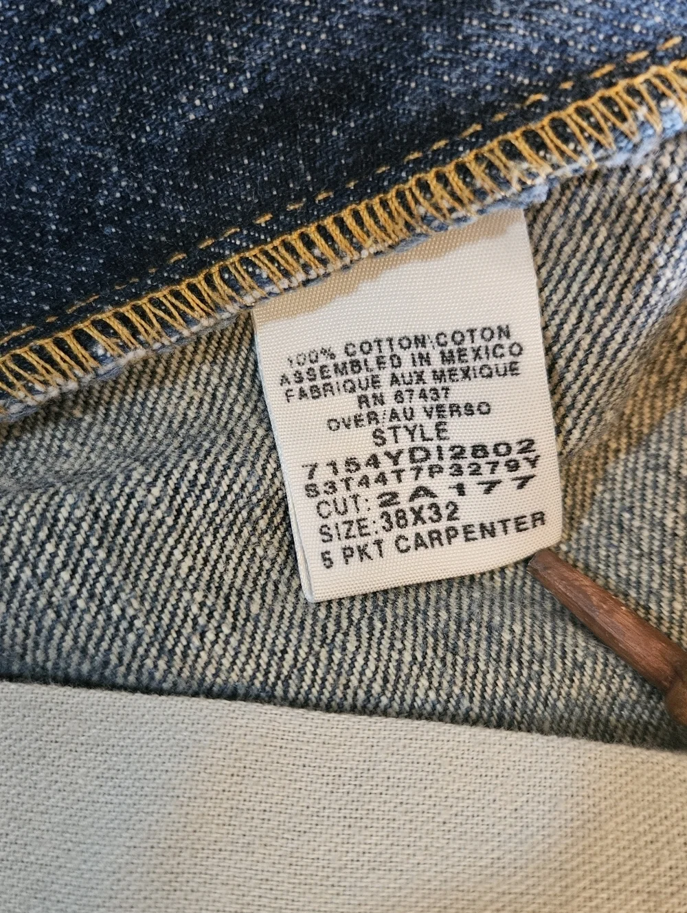 Ralph Lauren Polo Jeans Carpenter 5 Pkt  38x29 Mens Painters Pants Medium Wash